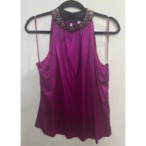 Cache Sleeveless 100% Silk Top NWT Classic Y2K Officey City Pinkish Purple Xl